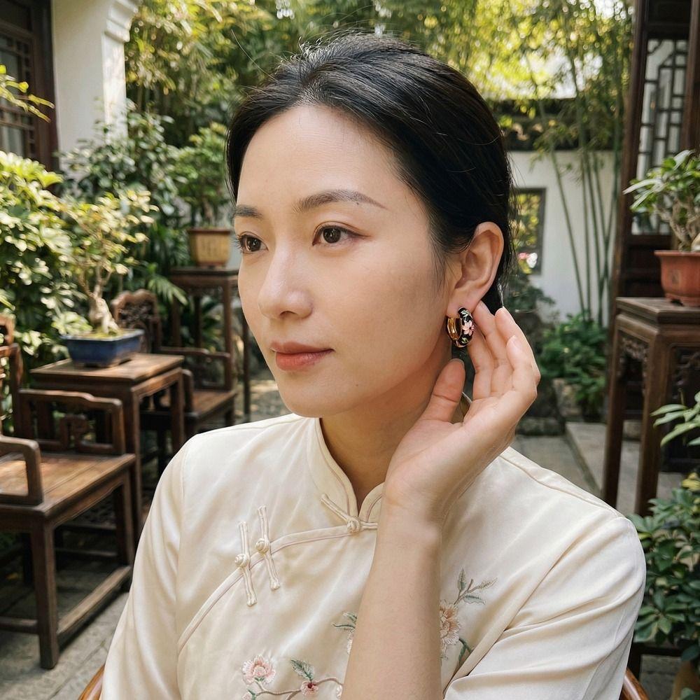 Traditional Chinese Style Earrings Classic Dripping Oil Earrings  Gifts for Women Girl