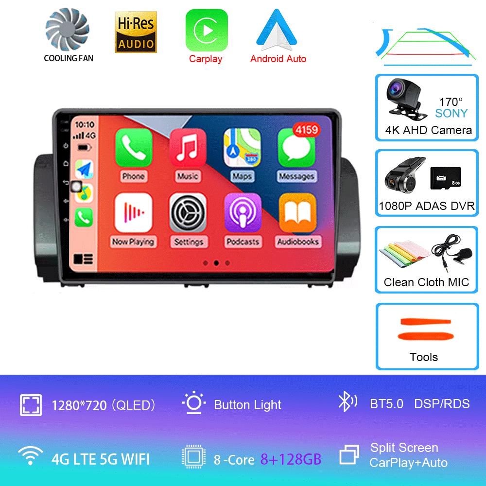 For Renault Sandero 2021 Car Radio Stereo Multimedia Video Player Navigation GPS CarPlay SWC 9" IPS DSP WIFI BT Android 14 Auto