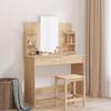 Dressing Table - Sonoma Oak - 96x39x142 Cm - 2 Drawers - Mirror Included - Engineered Wood