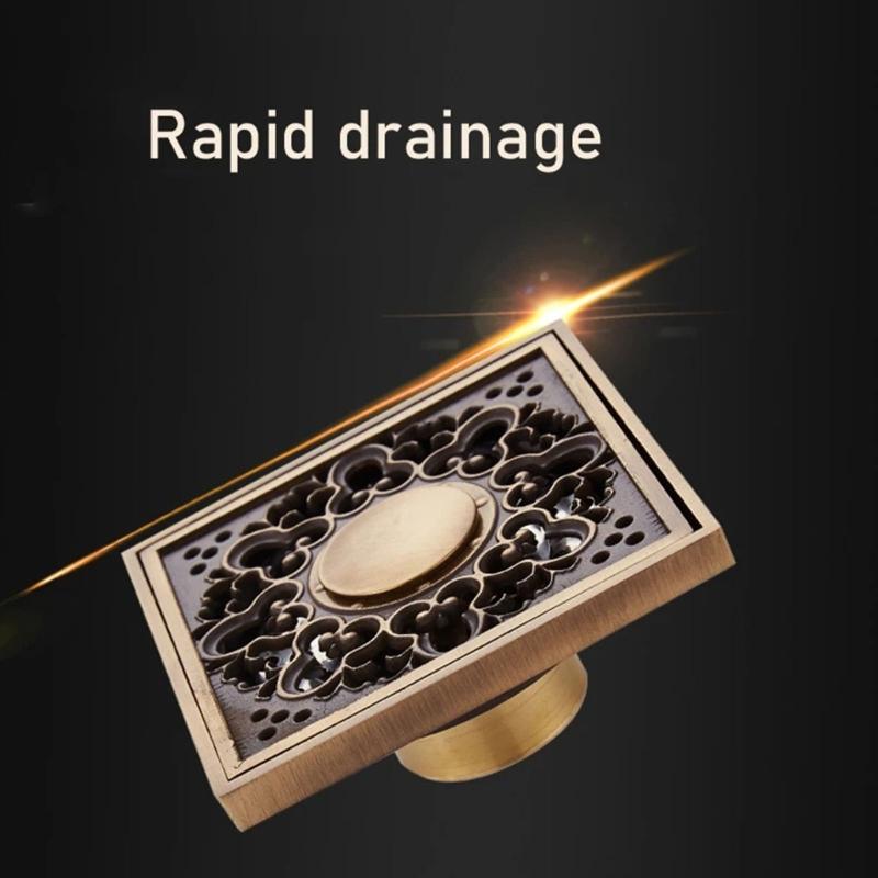 Elegant Styles Sturdy Brass Shower Drain with Sealing Odorless Designs Bathroom Accessory Portable for Home Use