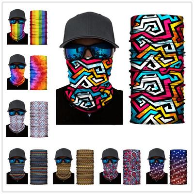 Headwear Geometric Printing Cycling Bandana Fishing Headband Moto Bicycle Hijab Head Scarf Face Shield Mask