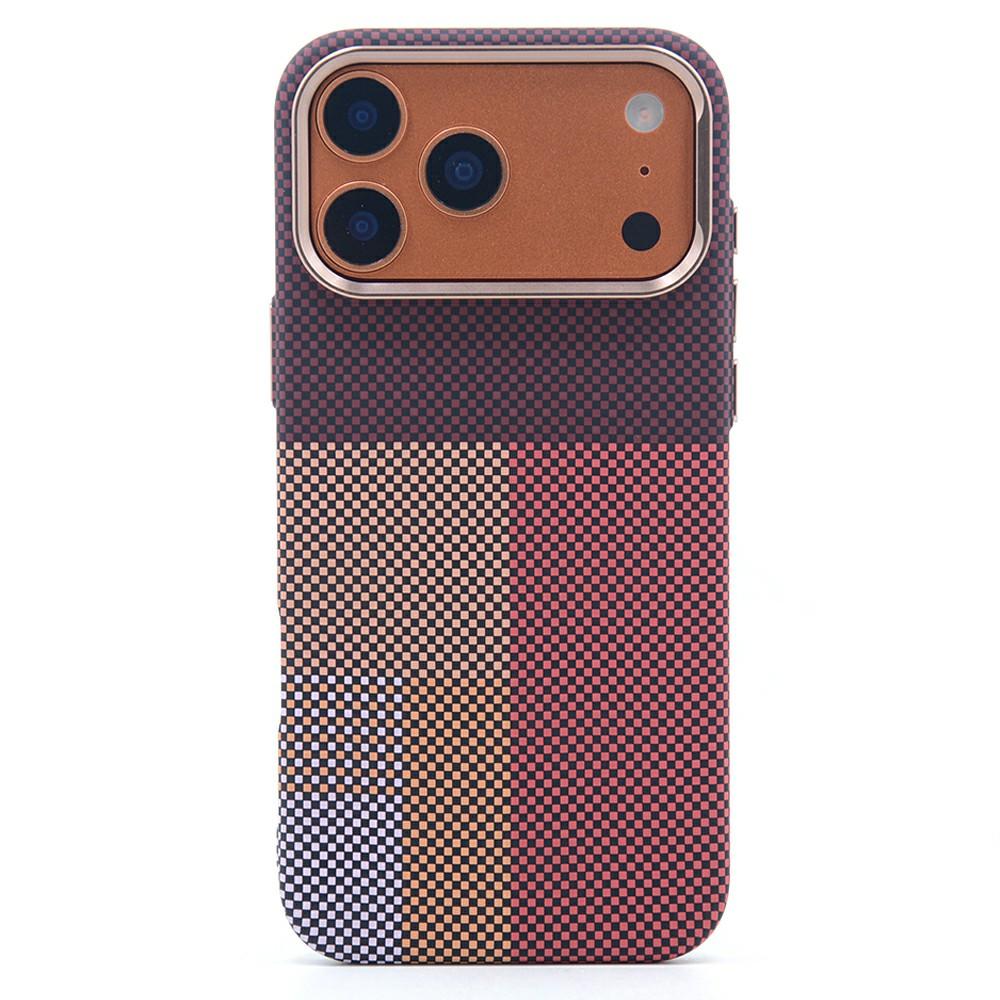 For iPhone 17 Pro Magnetic Case Carbon Fiber Texture Water Transfer PC Phone Cover