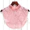 Linbaiway Women's Lace Fake Collar High Stand Ruffle Sweater Blouse Shirt False Collar Female Removable Detachable Collar