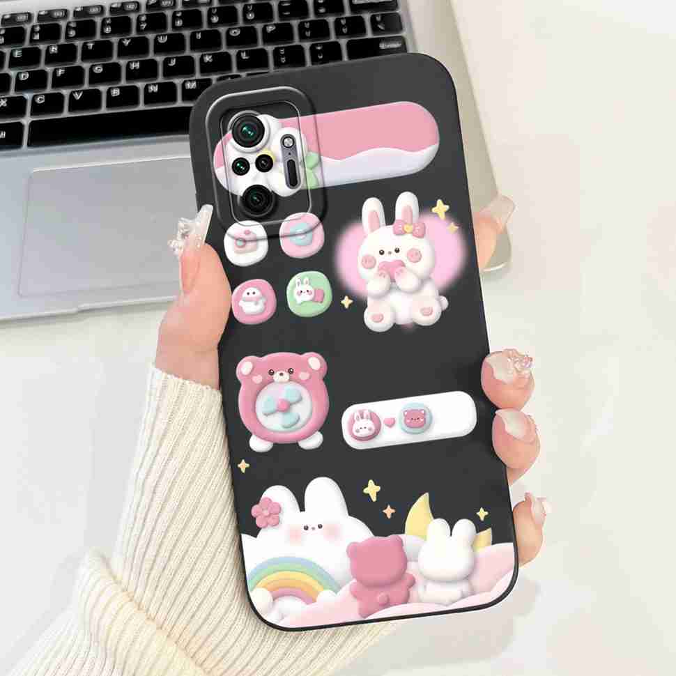 For Xiaomi Redmi Note 10 Pro 4G 6.67" Case Cherry Fashion Girl Soft Silicone TPU Cover For Redmi Note 10Pro 4G M2101K6G Shell