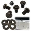 Solunaterra Jimny Backdoor Bolts Spare Tireless Caps M10 P1.25 with Rubber Washers Cosmetic Bolts (Black)