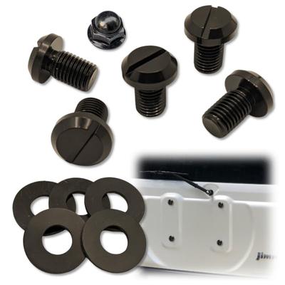 Solunaterra Jimny Backdoor Bolts Spare Tireless Caps M10 P1.25 with Rubber Washers Cosmetic Bolts (Black)