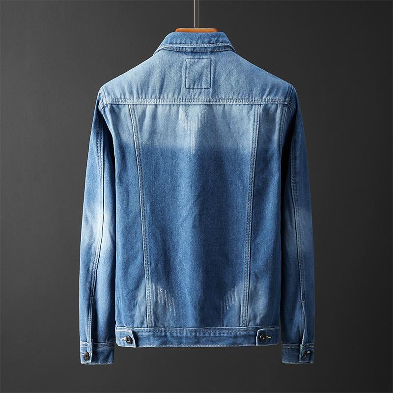 2024 Autumn/Winter New Trendy Brand Fashion Plush Large Denim Jacket, Washed Collar Top, Jacket For Men