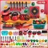 Non-Toxic Kids Toys Pretend Play Red Kitchen Toys Simulation Food Cooking Children'S Children Educational Play House Interactive Toys For Children