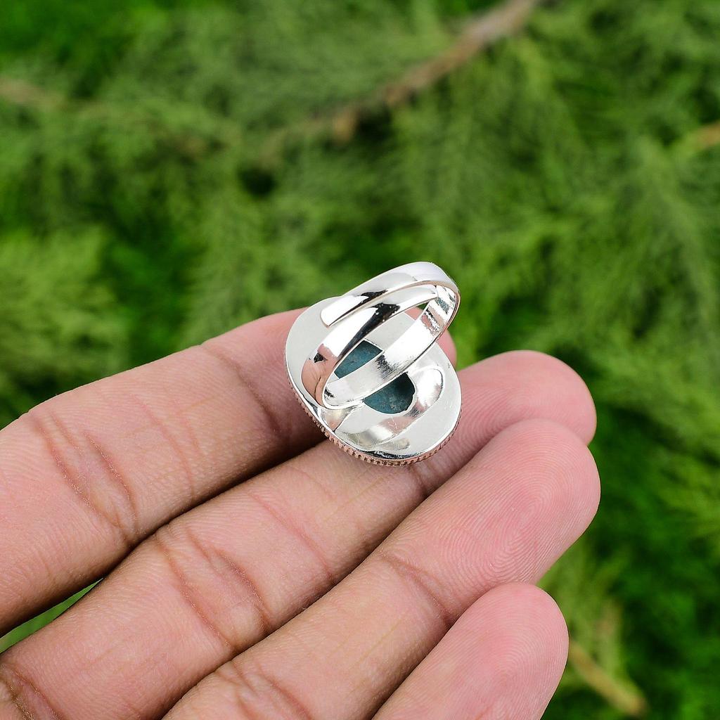 Mothers day Deal Sterling Silver Copper Arizona Turquoise Stone Promise New Ring