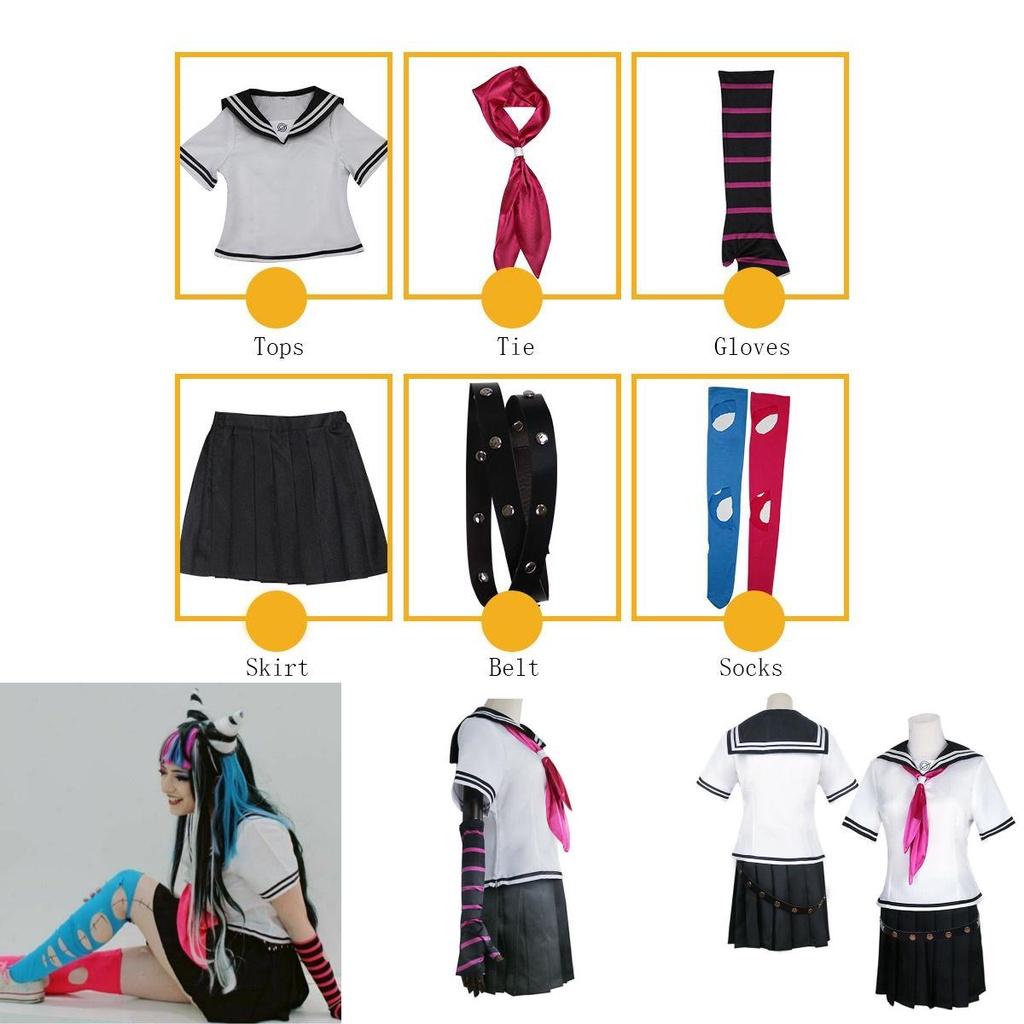 Danganronpa Ibuki Mioda Cosplay Costume Set Stylish Uniform Dress And Wig Combination