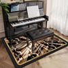Music Note G Clef Pattern Carpet, Golden High-Notes Design Non-Slip Rug,Soundproof Floor Mat for Living Room,Bedroom, Music Gift