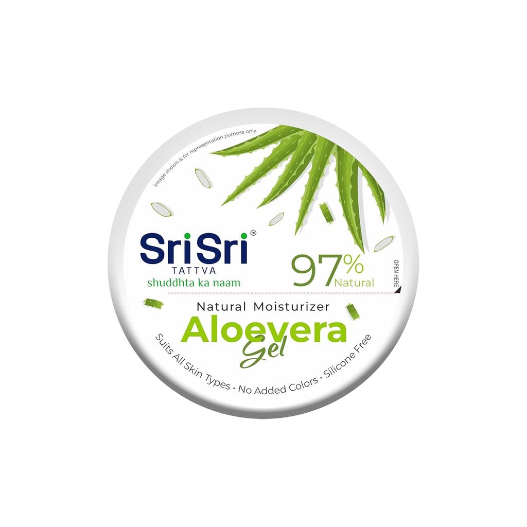 Sri Sri Tattva Gel z Aloe Vera 100 ml Balení 3 ks Přírodní hydratační přípravek na obličej a vlasy pro zářivou pleť