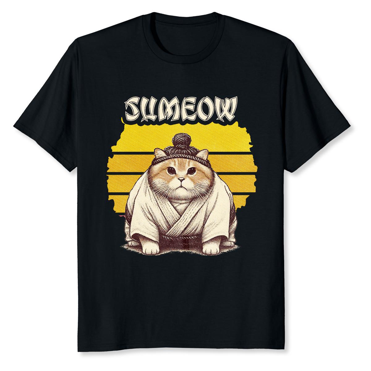 NEW LIMITED Sumeow Cat Funny Sumo Japanese Sports T-Shirt XXXXL