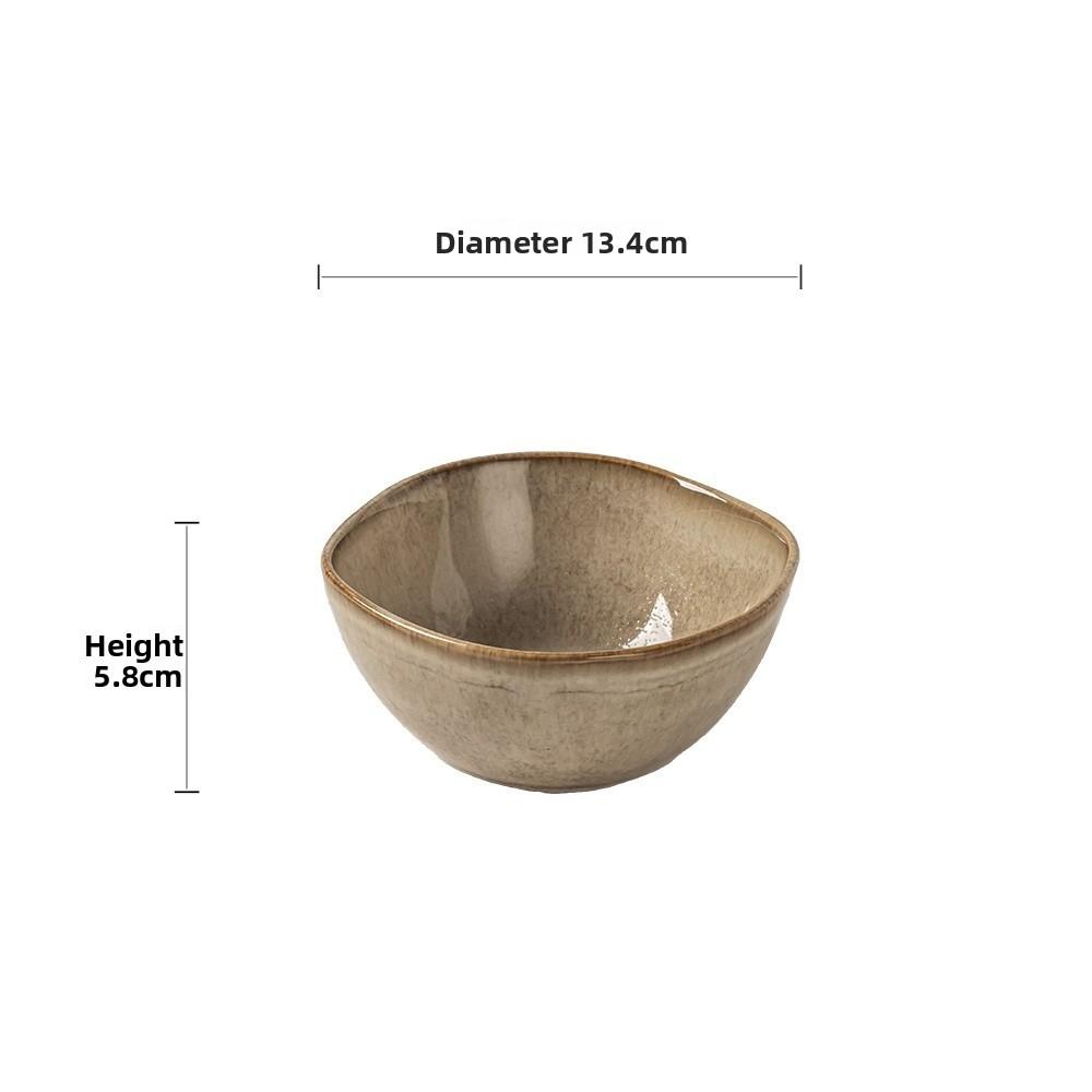 1 Stück Retro Runde Salat Nudel Schüssel Japanischer Stil Keramik Material Gute Qualität Suppenschüssel Geschirrset Haushaltswaren