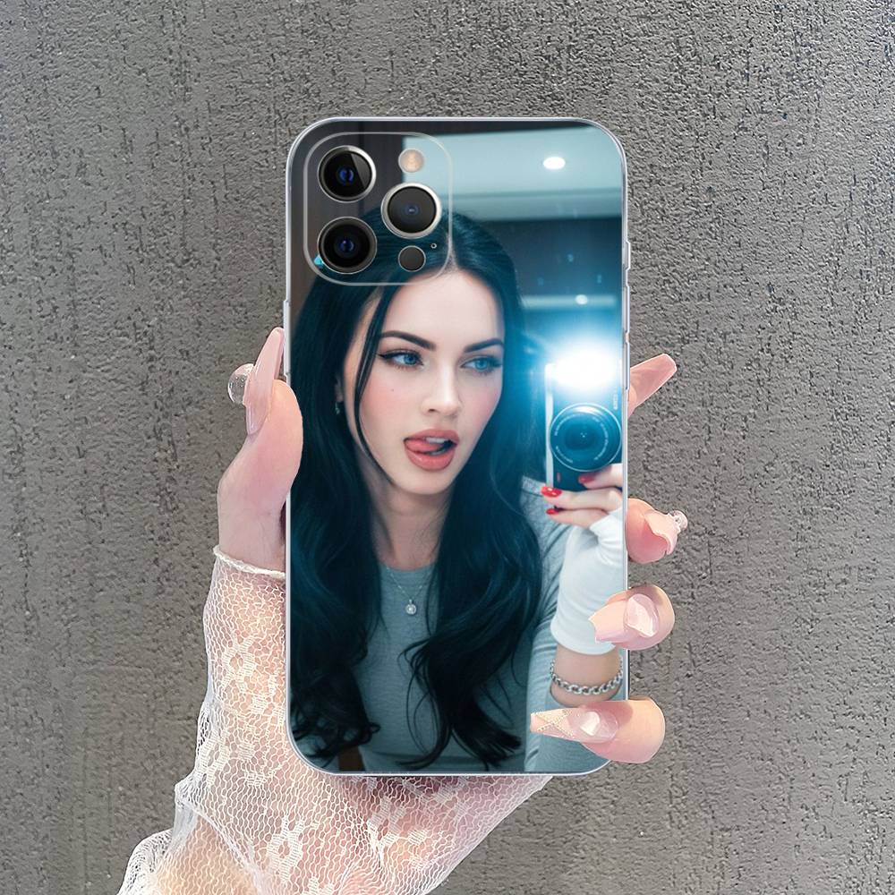 

Megan F-Fox Vintage Beauty For IPhone 17 16 15 14 13 12 Mini 11 Pro Max Transparent Case iPhone 16 plus