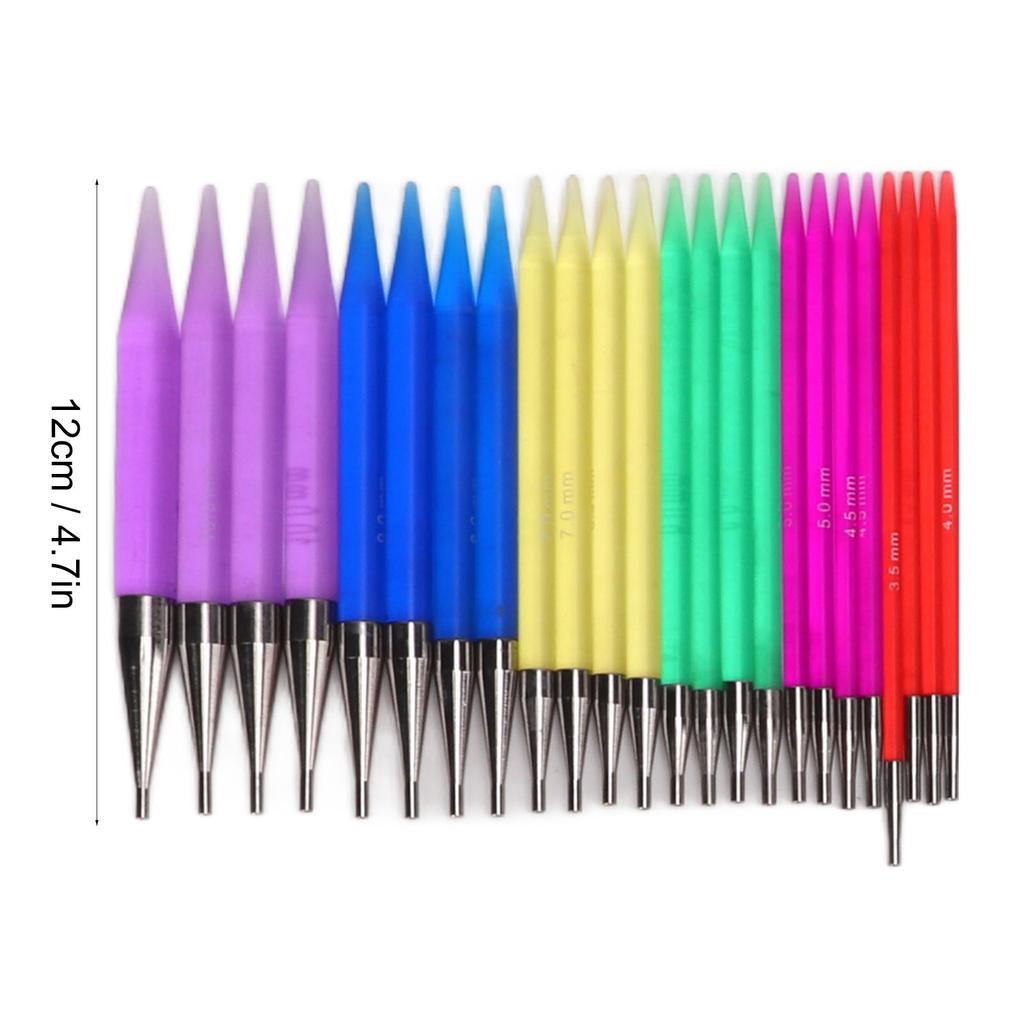 12 Pairs Knitting Kit 12 Different Sizes Comfortable Grip Glossy Polished Appearance Acrylic Material Crochet Supplies