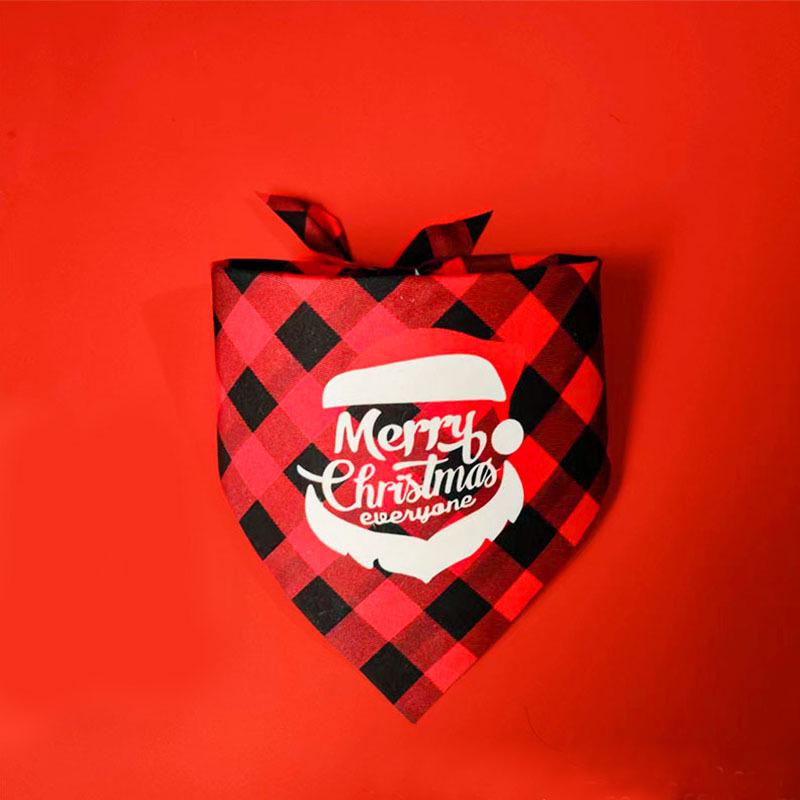 Customizable Plaid Christmas Pet Scarf - Personalized Triangle Bib for Dogs and Cats