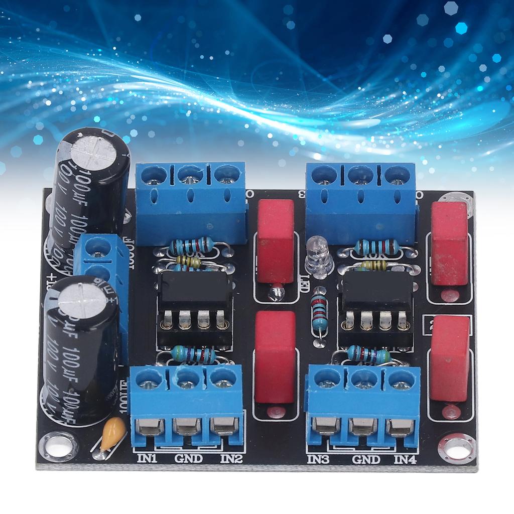 Chip Driver Board 2 Power Supply 4 Channel Pre Amplifier Module NE5532 5W DC12V‑15V