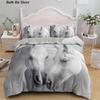 Horses 3D Printed Duvet Cover Set Twin Full Queen King Bedding Comforter Bedspread Soft Lightweight Quilt Duvet Cover Set