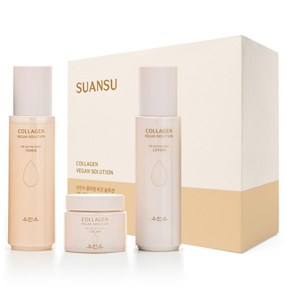 

Soonsu Collagen Vegan Solution Hot Spring Water Toner 185ml + Lotion 185ml + Cream 80g Set + Shopping Bag