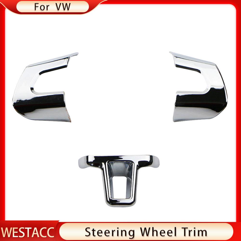 ABS Chrom Auto Lenkrad Abdeckung Dekoration Aufkleber Trim für Volkswagen VW GOLF 6 MK6 JETTA MK5 MK6 POLO Bora