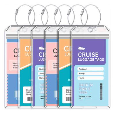1/5Pcs Transparent Luggage Tags Travel Check-In Identification Tag Sealed Waterproof Card Sleeve Cruise Luggage Registration Tag