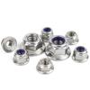 304 Stainless Steel Nylon Lock Nut, Self-Locking Anti-Loosening, Sizes M4-M10