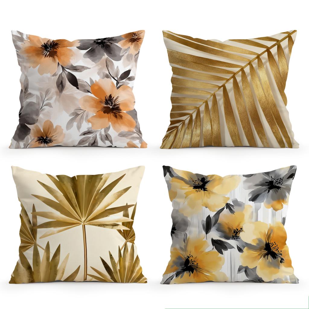 Retro Pastoral Flowers And Plants Cushions Pillowcase Polyester Cushion Cover Throw Pillow Pillowcover Home Car Sofa Decor