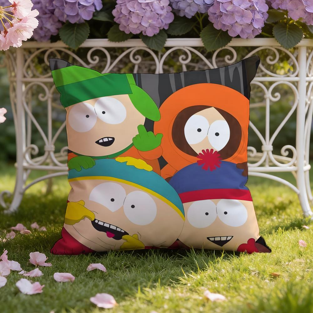 Cartoon Anime S-South P-Park Cushion Cover Home & Car Dual-Scene Pillow Cover: Reversible for Premium Comfort