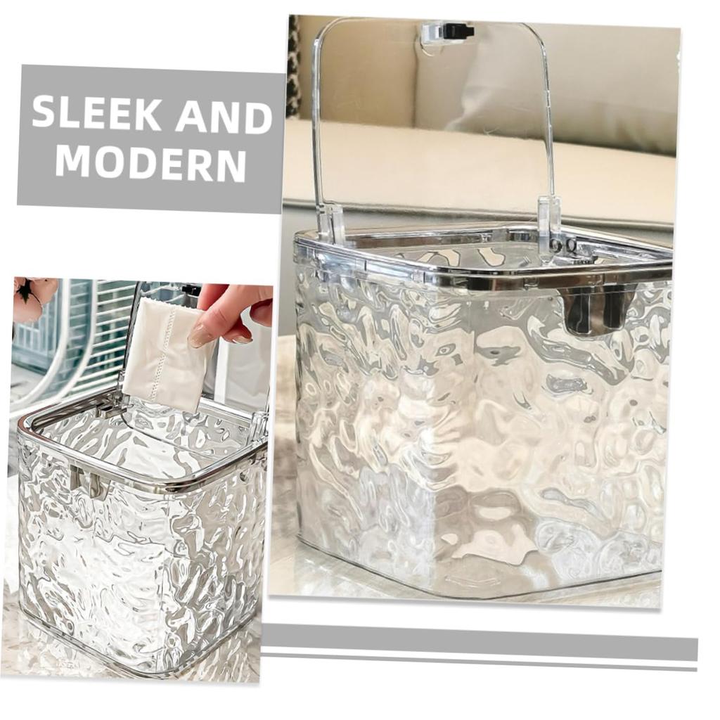 Hair Accessories Organizer Clear Hair Tie Organizer with Lid Desktop Storage Box Multifunctional for Laundry Pods Cotton Swab