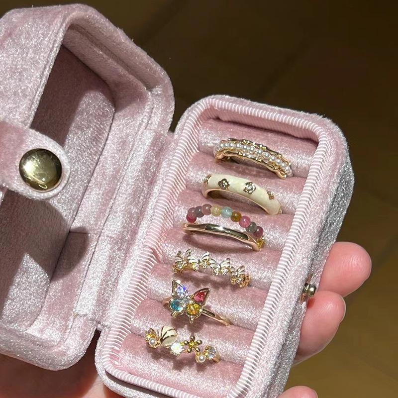 Schmetterling Emaille Bunter Ring für Frauen Verstellbares Offenes Design Einzigartiger und Schicker Schmuck