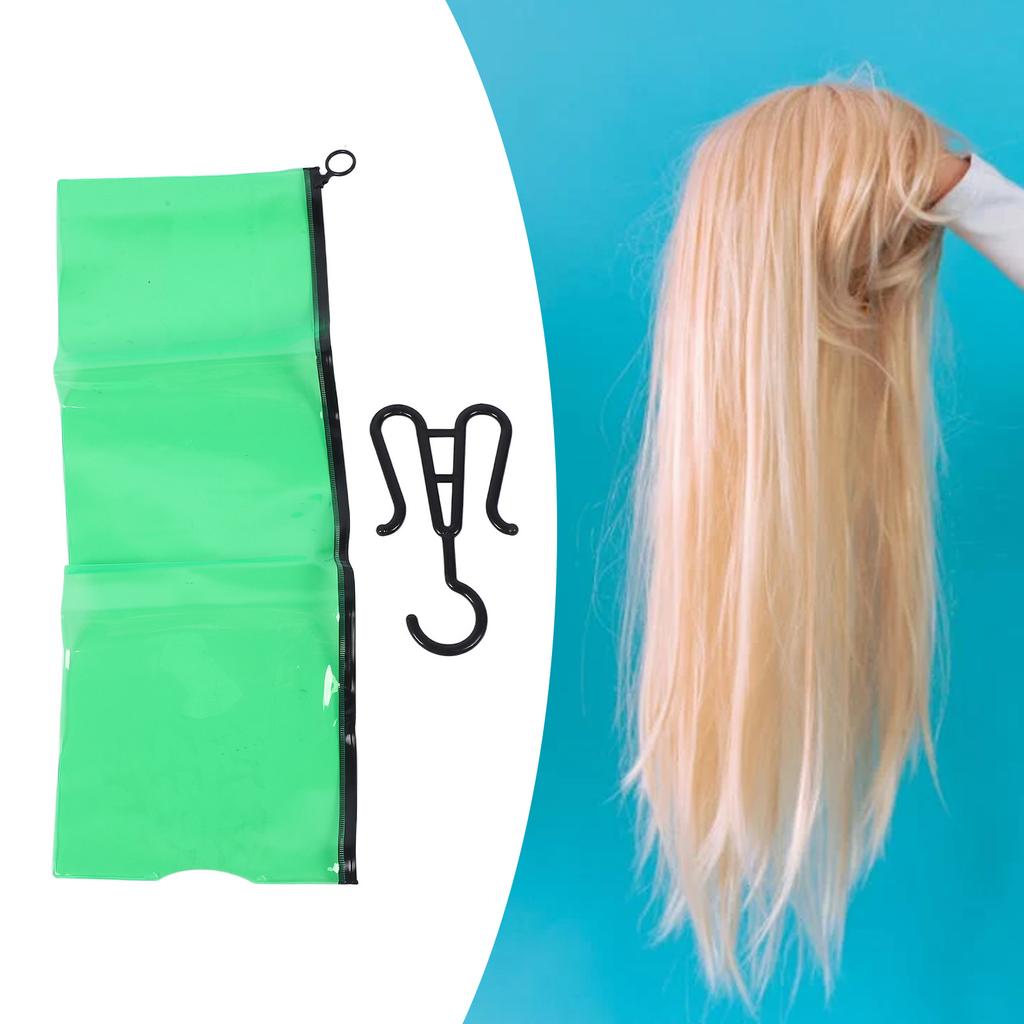 5pcs Wig Storage Bag Transparent PVC Hair Extension Holder With Hangers for Home Large Size