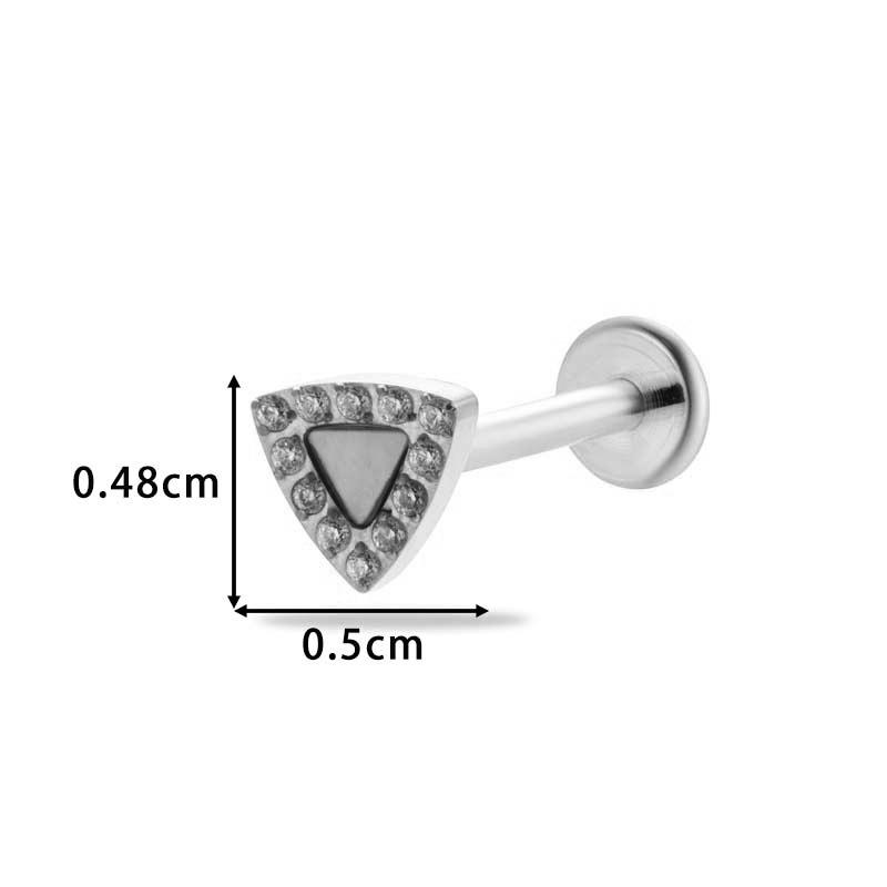 1 pièce G23 Titane Massif Filetage Interne Dos Plat Fleur CZ Clou de Tragus Cartilage Boucle d'Oreille Helix Rook Lobe Labret Bijou de Piercing