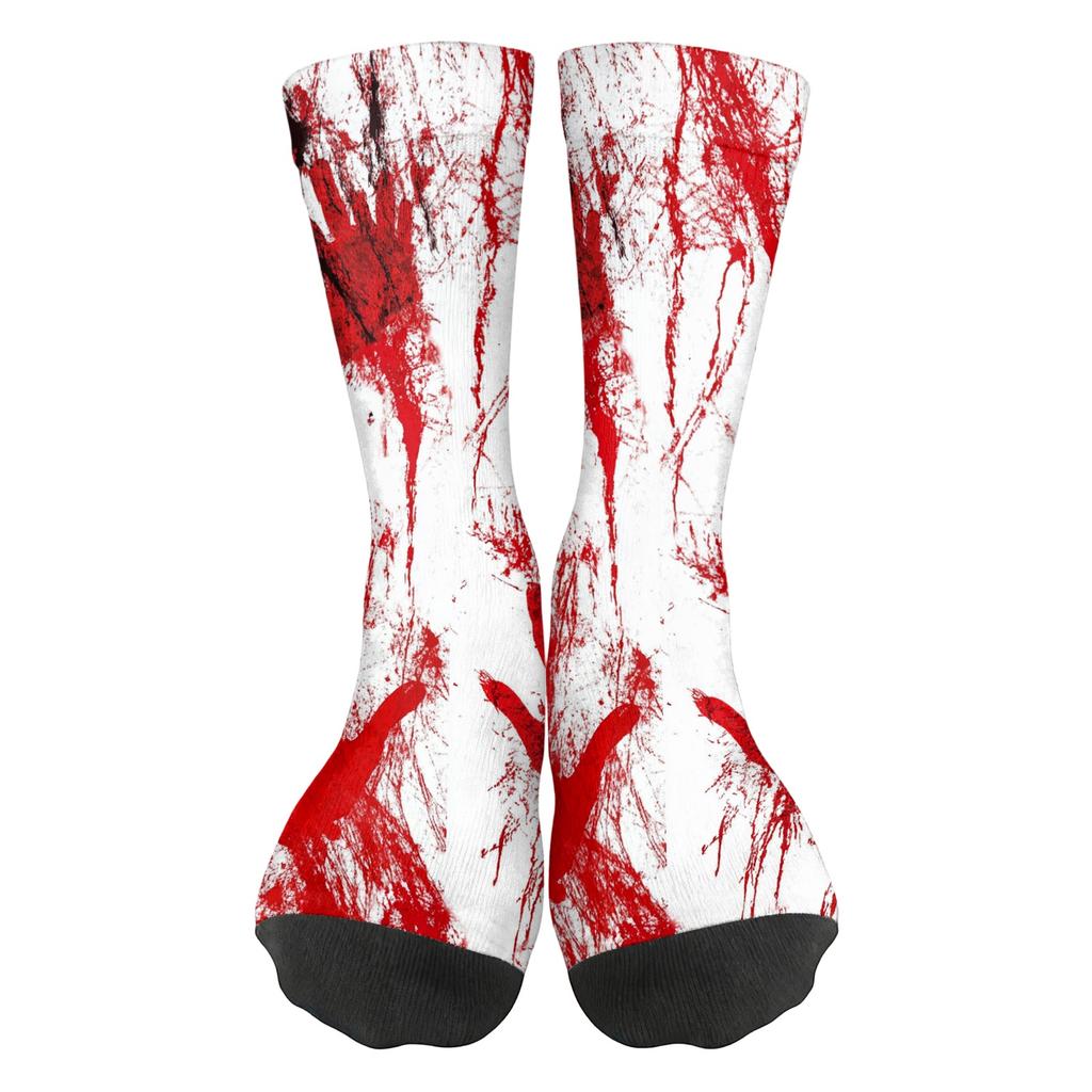 Unisex Crew Socks Breathable Comfortable Fit Mid Calf Socks Halloween Themed Printed Socks with Rose Pattern for Everyday Wear