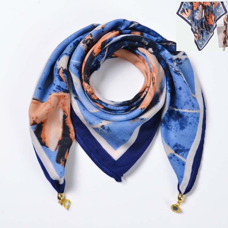 Idyllic small fresh women's imitation silk square scarf silk scarf temperament versatile scarf shawl heat