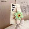 Ins Zonnebloem Armband Down Jacket Hoesje voor Samsung Galaxy S25 S26 Ultra S24 S22 Plus S23 FE A55 A56 Armband Stand Cover