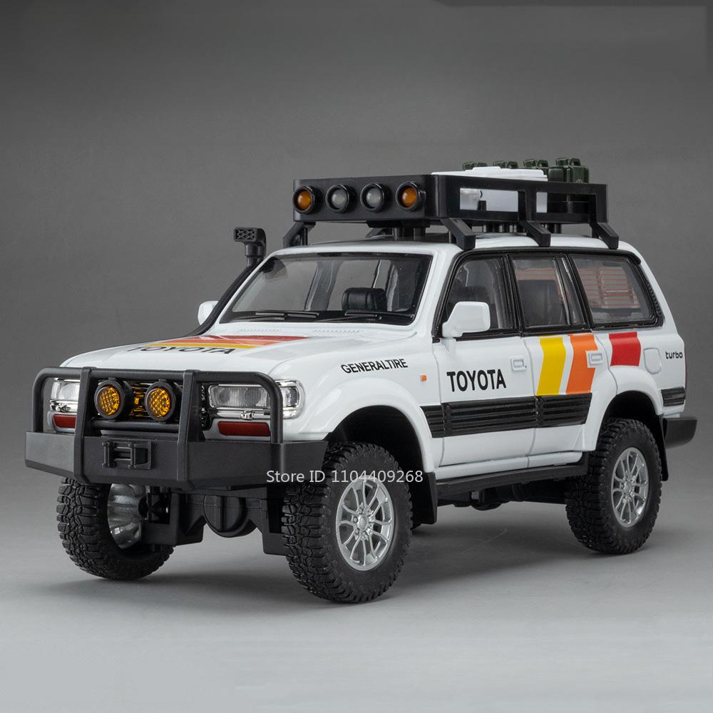 1:24 Scale Land Cruiser LC80 Camry Model Car Toy Alloy Diecast Doors Opened Off-road Vehicles Models Kids Desktop Ornaments