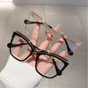 Vintage Oversized Cat Eye Glasses Frame Women Luxury Designer Metal Optical Eyewear Trendy Fashion Female X