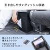 Sanwa Direct Universal Console Box, 14cm Wide, with Tissue Box, Foldable, Car Trunk Storage Box, Medium, Slim, 200-CARBG006