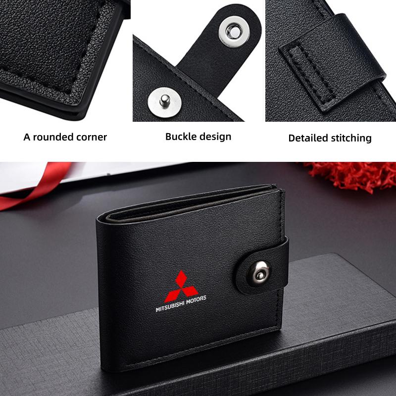 Cyakpr1 Retro Casual Men Wallets Small Card Holder Clutch For Mitsubishi Lancer ASX Pajero Mirage Attrage Xpander Outlander