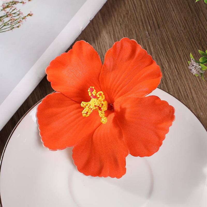 5Pcs 10CM Hawaiian Flower Hair Clip Summer Beach Birthday Party Decoration Wedding Gift Artificial Flower Girls Hair Accessories