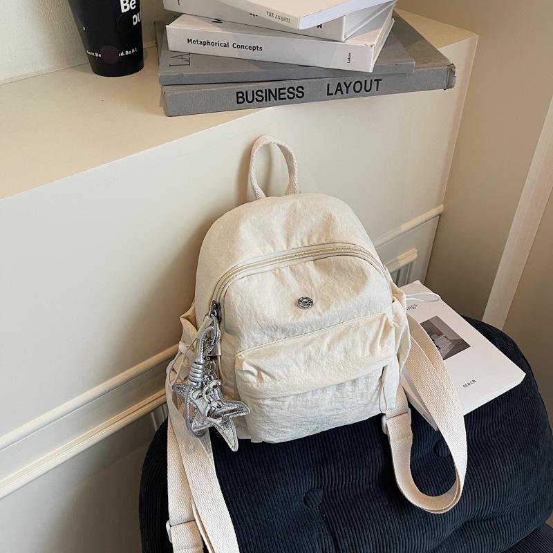 Ins Korean Version of Nylon Backpack New Large-capacity Casual Small Satchel Versatile Mini Lightweight Travel Bag