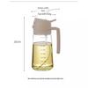 Large Capacity Leak-Proof Glass Oil Spray Bottle with Scale and Handle for Kitchen Use