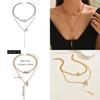 Geometric Alloy Pendant Necklace With Dangle Drop For Women And Men Summer