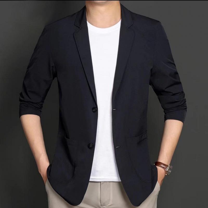 Spring and Summer Plus-size Sun Protection Light Mature Men's Casual Small Suit Light Business Suit Jacket