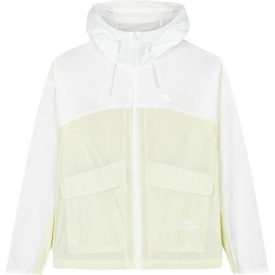X National Geographic Outdoor Series Color Block Zapínací Kapucí Lehká Volná Bunda Dámské bundy Papírově bílá Šampaňsko-zelená 162436606-3
