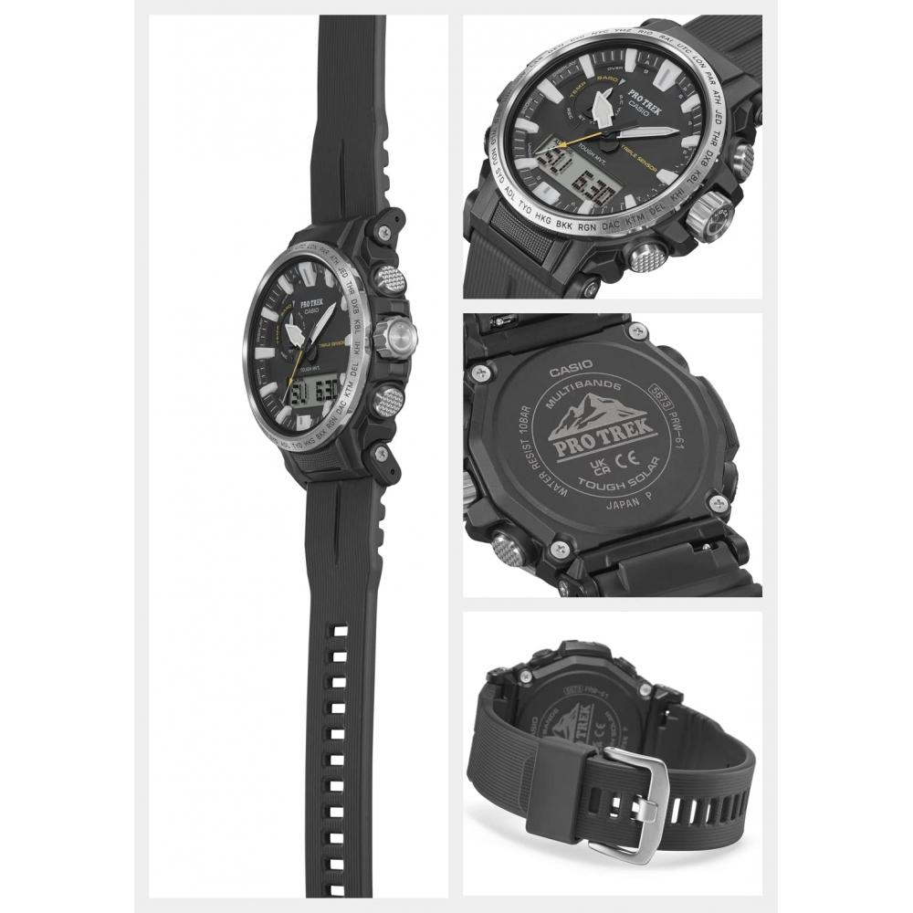 [Casio] Montre Protrek [Climber Line Radio Solar Biomass Plastic PRW-61-1AJF Homme Noir