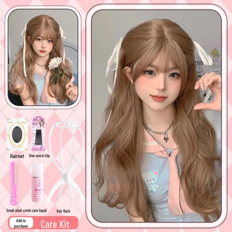 

Длинные вьющиеся парики для женщин: Реалистичный стиль Лолиты для лета, полностью покрывает голову.