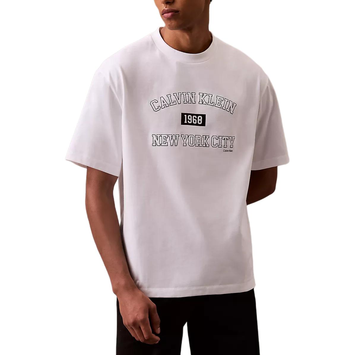 

Calvin Klein Minimalist Comfortable Versatile Casual Crew Neck Short Sleeve T-Shirt Men T-Shirts Bright-White 4RB846G-110 XXL