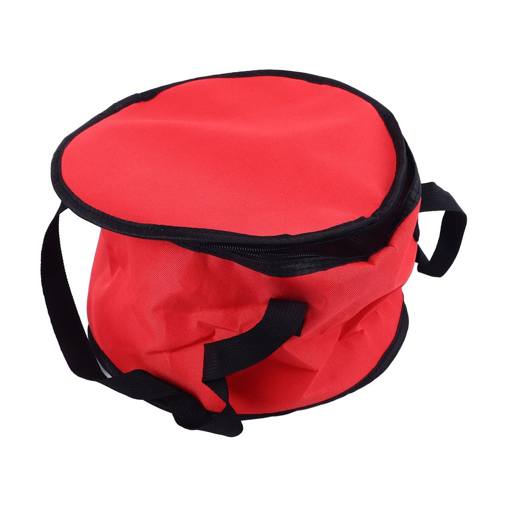 Round Insulated Bag 11x7in Oxford Cloth Casserole Carrier Reusable Cooler Thermal Picnic Bag Red
